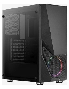 Aerocool Zauron Midi-Tower, Tempered Glass - black