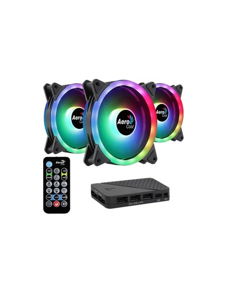 Aerocool Duo 12 Pro ARGB LED fan, 3-pack including controller -. 120mm
