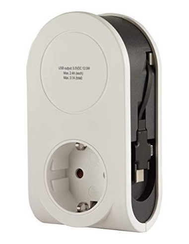 REV USB Charger Flex 3in1 0,8 m + 1x socket