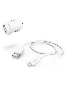 Hama Car Charger, Lightning, 12 Watt, white