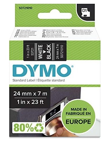 Dymo D1 Label  24 mm x 7 m white to black