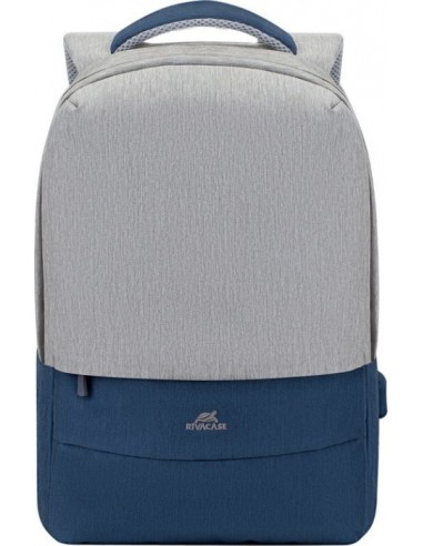 RIVACASE 7562 grey/dark blue anti-theft Laptop backpack 15.6