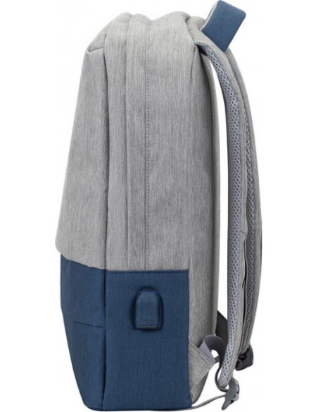 RIVACASE 7562 grey/dark blue anti-theft Laptop backpack 15.6