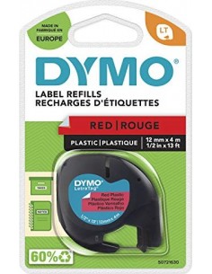 Dymo Letratag Band Plastik red 12 mm x 4 m