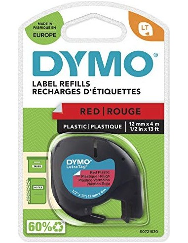 Dymo Letratag Band Plastik red 12 mm x 4 m