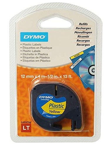 Dymo Letratag Band Plastik yellow 12 mm x 4 m