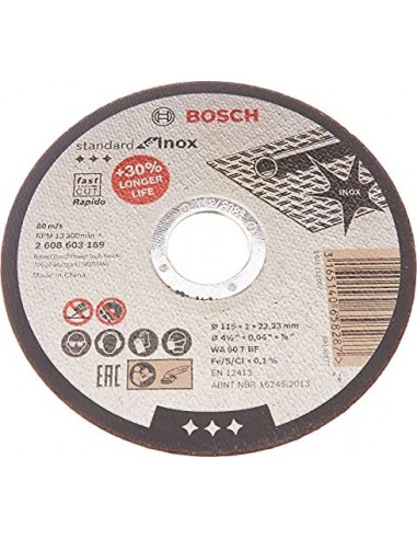 Bosch cutting disk straight for Inox Rapido in Dose 10x115,1mm