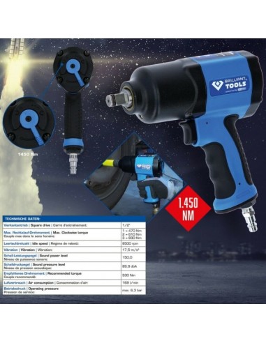 Brilliant Tools BT160100  1/2 Pneumatic Impact Screwdriver