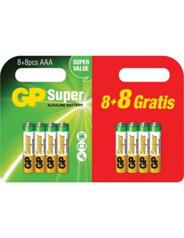 8+8 GP Super Alkaline AAA Micro LR03 SUPER VALUE Blister