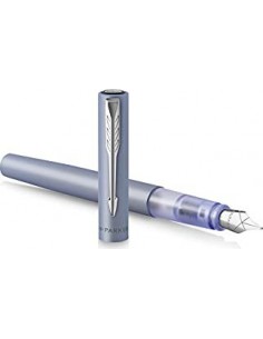 Parker Vector XL Metallic Silver Blue C.C. Fountain Pen M
