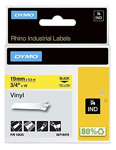 DYMO 19mm RHINO Coloured Vinyl label-making tape D1