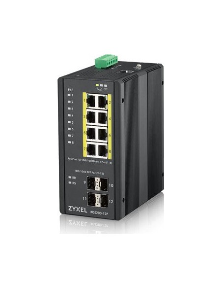 Zyxel RGS200-12P Managed L2 Gigabit Ethernet (10/100/1000) Power over Ethernet (PoE) Black