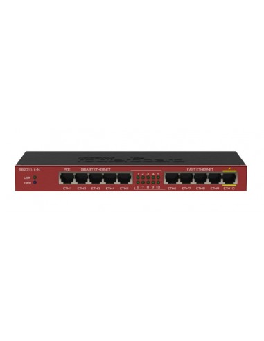 Mikrotik RB2011IL-IN network switch Gigabit Ethernet (10/100/1000) Power over Ethernet (PoE) Red