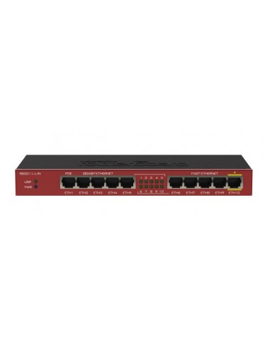 Mikrotik RB2011IL-IN network switch Gigabit Ethernet (10/100/1000) Power over Ethernet (PoE) Red