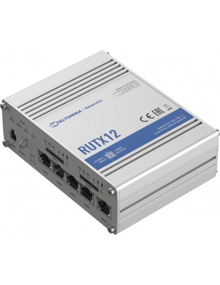 Teltonika RUTX12 wireless router Gigabit Ethernet Dual-band (2.4 GHz / 5 GHz) 3G 4G Silver