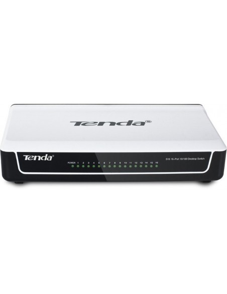 Tenda S16 network switch Unmanaged Fast Ethernet (10/100) Black, White