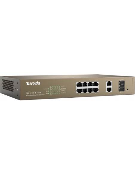 Tenda TEF1210P-8-150W Fast Ethernet (10/100) Grey Power over Ethernet (PoE)