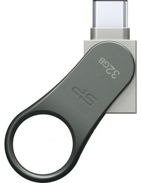 Silicon Power Mobile C80 USB flash drive 32 GB USB Type-A / USB Type-C 3.0 (3.1 Gen 1) Titanium