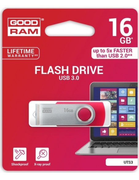 Goodram UTS3 USB flash drive 16 GB USB Type-A 3.2 Gen 1 (3.1 Gen 1) Red