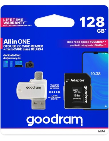 Goodram M1A4-1280R12 memory card 128 GB MicroSDHC Class 10 UHS-I