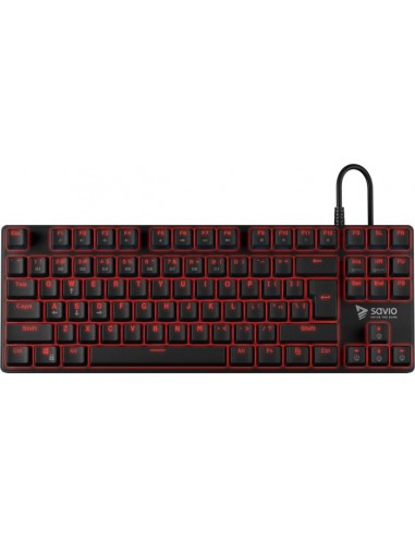 Savio Mechanical Gaming Keyboard SAVIO Tempest RX TKLOutemu RED USB QWERTY English Black