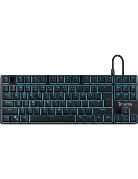 Savio Mechanical Gaming Keyboard SAVIO Tempest RX TKL Outemu BLUE USB QWERTY English Black