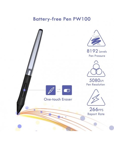 HUION HS64 graphic tablet 5080 lpi 160 x 102 mm USB Black