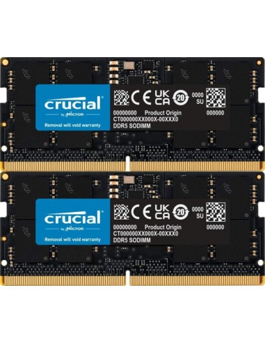 Crucial 32GB Kit DDR5-4800 (2x16GB) SODIMM CL40 (16Gbit)