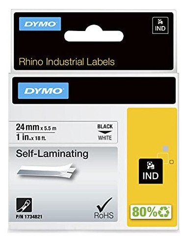 Dymo Rhino 6000+ Vinyl selbstlam 24 mm x 5,5 m black to white