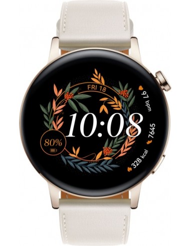 HUAWEI Watch GT3 (42mm) with Leather Armband light gold/white