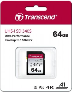 Transcend SDXC 340S         64GB Class 10 UHS-I U3 A2 V30 2