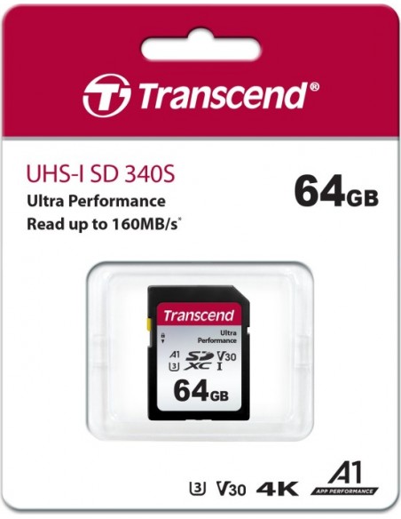 Transcend SDXC 340S         64GB Class 10 UHS-I U3 A2 V30