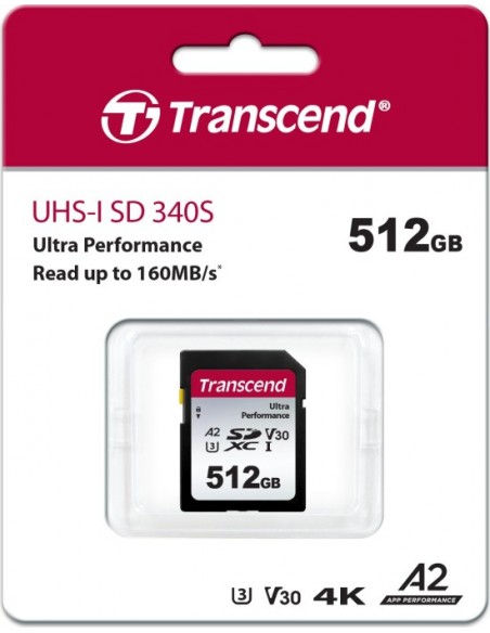 Transcend SDXC 340S        512GB Class 10 UHS-I U3 A2 V30