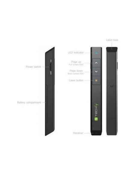 Techly ITC-LASER26 wireless presenter RF Black
