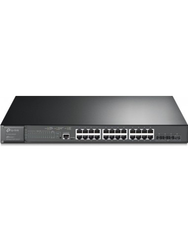 TP-LINK JetStream 24-Port Gigabit and 4-Port 10GE SFP+ L2+ Managed Switch with 24-Port PoE+