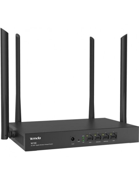 Tenda W18E wireless router Gigabit Ethernet Dual-band (2.4 GHz / 5 GHz) 4G Black