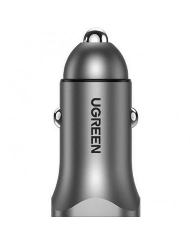 UGREEN USB-C PD+USB-A QC 24W Fast Car Charger Gray