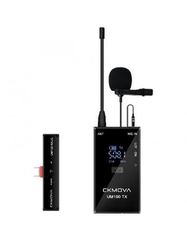 CKMOVA UM100 Kit3 - Single wireless set with USB C tie microphone