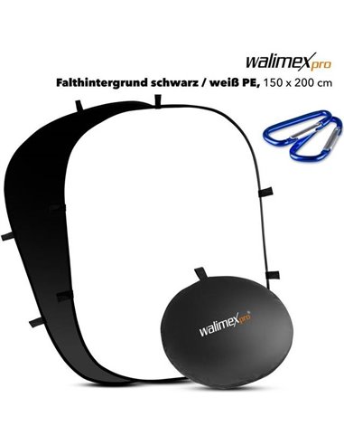 walimex pro Foldable Background 150x200cm black/white PE