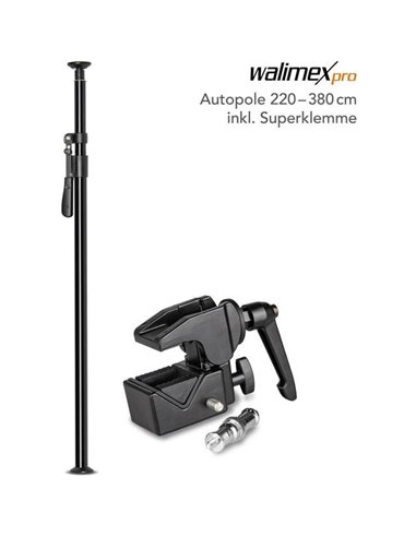 walimex pro Autopole 220-380cm incl. Superclamp