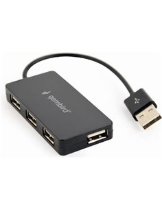 Gembird UHB-U2P4-04 interface hub USB 2.0 480 Mbit/s Black