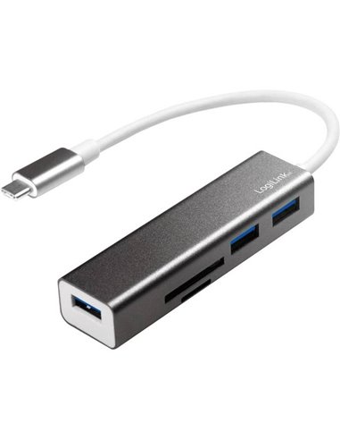 LogiLink USB 3.2 Gen 1x1 USB-C 3-port hub, with card reader UA0305