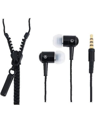 LogiLink Earphone Zipper with Microphone 3.5mm black HS0021