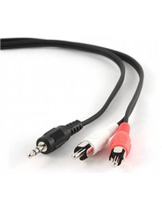 Gembird 1.5m, 3.5mm/2xRCA, M/M audio cable Black, Red, White