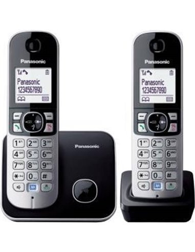 Panasonic KX-TG6812 DECT telephone Caller ID Black, Silver