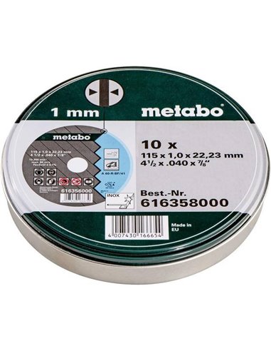 Metabo 10 Cut-Off Wheels SP 115x1.0x 22.23 mm