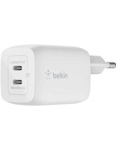 Belkin Dual Mains Charger 65W PD USB-C + 2m Cable WCH013vf2MWH-B6