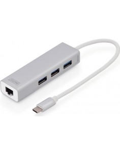 Digitus Adapter DA-70255 USB 3.0 C Gigabit + 3-Port Hub...