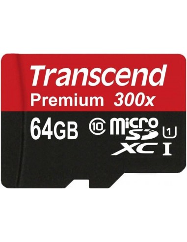 Transcend microSDHC Card 64 GB Premium memory...