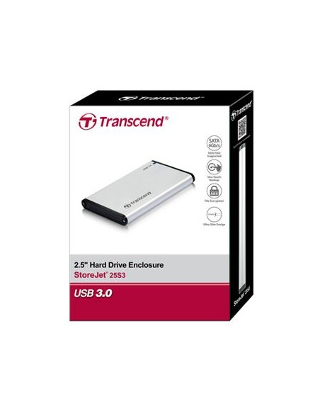 Transcend StoreJet 25S3 (USB 3.0 Enclosure) drive enclosure (TS0GSJ25S3)